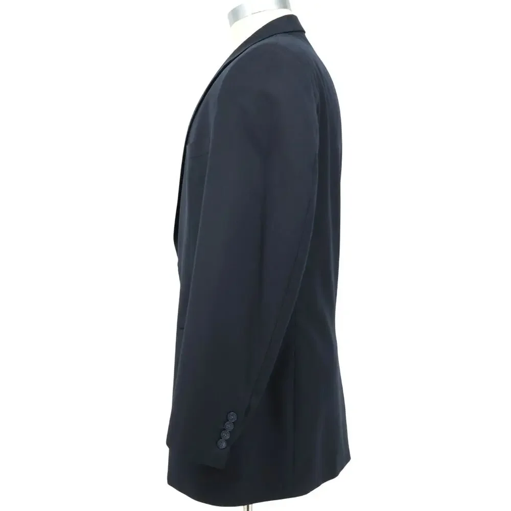 Jos A Bank Sport Coat Mens 46L Navy Blue Wool Jacket Lined Blazer Travelers Coll